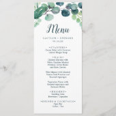 Lush Greenerity und Eucalyptus Wedding Dinner Menu Menükarte (Vorderseite)