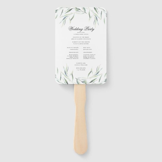 Lush Greenerity Wedding Program Fan Fächer (Rückseite)