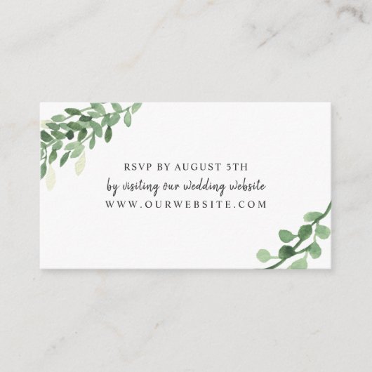 Lush Greenerity wedding RSVP Online-Karte Begleitkarte (Vorderseite)