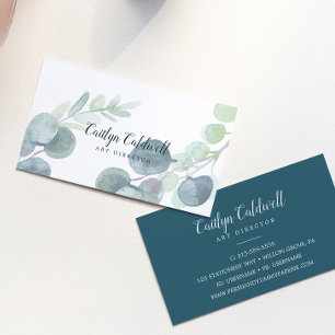 Lush Greenery and Eucalyptus Art Business Card Visitenkarte
