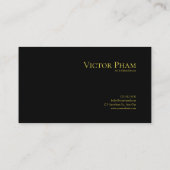 Lush Greenery Black Gold Frame Botanical Visitenkarte (Rückseite)