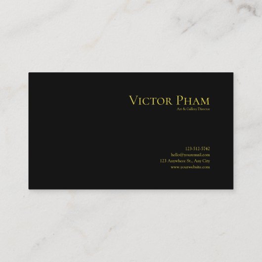 Lush Greenery Black Gold Frame Botanical Visitenkarte (Rückseite)