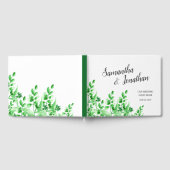 Lush Greenery Elegant Calligraphy Script Wedding Gästebuch (Voll)