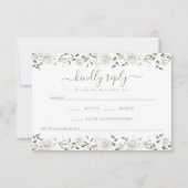 Lush Greenery Eucalyptus Floral Wedding RSVP card (Vorderseite)
