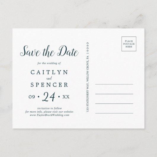 Lush Greenery & Eucalyptus Save the Date Postcard Einladungspostkarte (Rückseite)