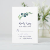 Lush Greenery & Eucalyptus Simple RSVP Card Karte (Stehend Vorderseite)