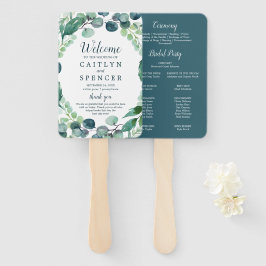 Lush Greenery & Eucalyptus Wedding Program Fan Fächer