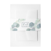 Lush Greenery Faded Eucalyptus Wedding Einladungsbanderole (Vorderseite Beispiel)