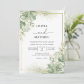 Lush Greenery Floral Blüh Wedding Einladung (Stehend Vorderseite)