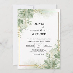 Lush Greenery Floral Blüh Wedding Einladung