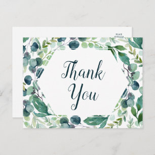 Lush Greenery und Eucalyptus Danke Postcard Postkarte