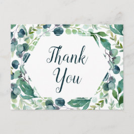 Lush Greenery und Eucalyptus Danke Postcard Postkarte