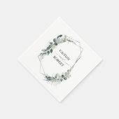 Lush Greenery und Eucalyptus Foliage Geometric Serviette (Ecke)