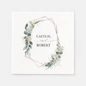 Lush Greenery und Eucalyptus Foliage Geometric Serviette (Vorderseite)