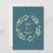 Lush Greenery und Eucalyptus Surprise Party Einladung (Rückseite)