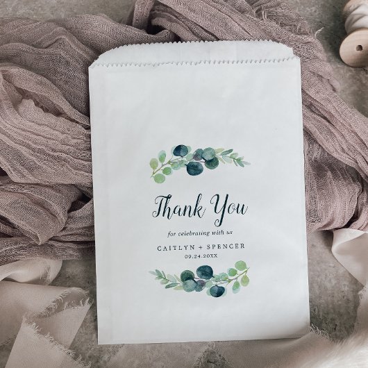 Lush Greenery und Eucalyptus Vielen Dank für Ihre Geschenktütchen