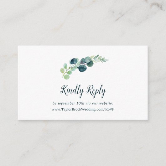 Lush Greenery und Eucalyptus Wedding Website UAWG Begleitkarte (Vorderseite)