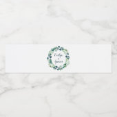 Lush Greenery und Eucalyptus Wreath Wedding Wasserflaschenetikett (Einzelnes Label)