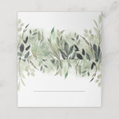 Lush Greenery Vintage Wedding Platzkarte (Außenseite Aufgefaltet)