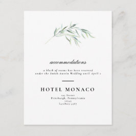 Lush Greenery Wedding Hotel Card Begleitkarte