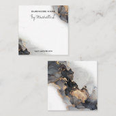 Lush Ink Black and Gold Pendant Packkarte Quadratische Visitenkarte (Vorne/Hinten)