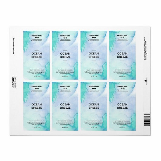 Lush Ink Blue Soy Wax Melt Labels (Vorne)