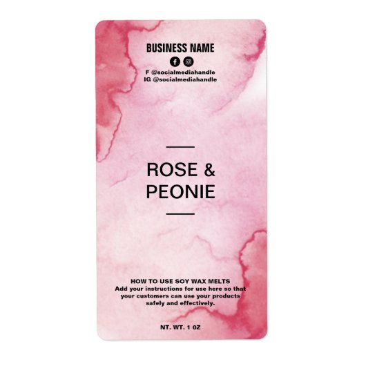 Lush Ink Pink Soy Wax Melt Labels (Vorne)