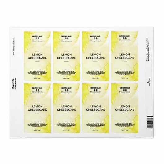 Lush Ink Yellow Soy Wachs Melt Labels (Vorne)