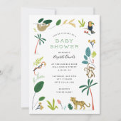 Lush Jungle Baby Dusche Einladung (Vorderseite)