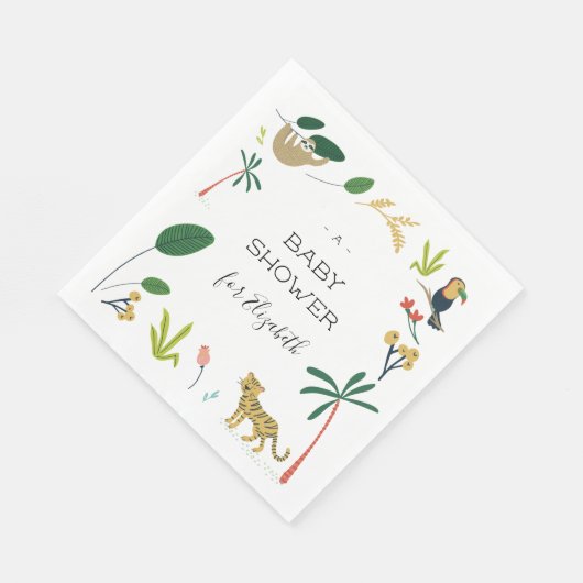 Lush Jungle Baby Dusche Serviette (Ecke)