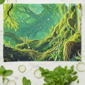 Lush Jungle Waterfall Bliss Geschirrtuch (Gefaltet)