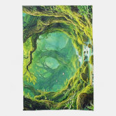 Lush Jungle Waterfall Bliss Geschirrtuch (Vertikal)