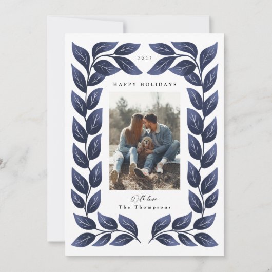 Lush Leafy Grenz Feiertagskarte (Vorderseite)