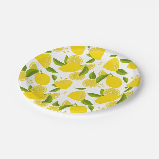 Lush Lemon Party Plate Pappteller (Schrägansicht)