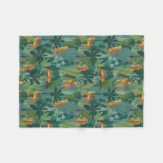 Lush Leopard Jungle Fleecedecke (Vorderseite (Horizontal))