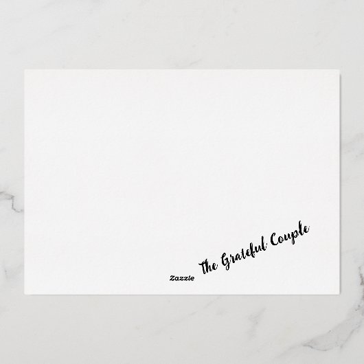 Lush Luxe, Tiger Lily & Mint, Danke, Foil Folieneinladung (Rückseite)