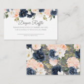 Lush Magnolia Bloral Navy Blue Pink Diaper Raffel Begleitkarte (Vorne/Hinten)