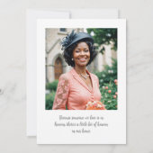 Lush Minimalist Floral Oval Effect Photo Funeral Einladung (Rückseite)