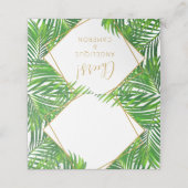 Lush moderner tropischer Palmblätterrahmen Platzkarte (Außenseite Aufgefaltet)