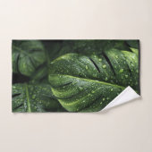 Lush Monstera Leaves with Morning Dew Drops Badhandtuch Set (Handtuch)