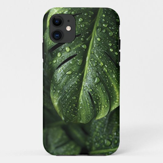 Lush Monstera Leaves with Morning Dew Drops Case-Mate iPhone Hülle (Rückseite)