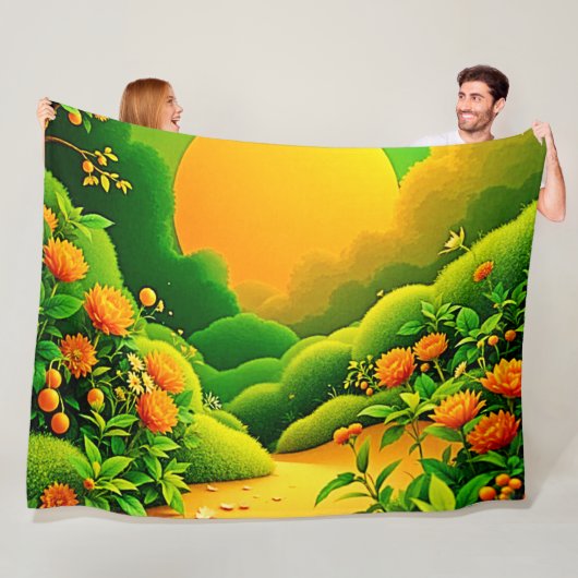 Lush Orange Garden Fleecedecke (Beispiel)