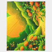 Lush Orange Garden Fleecedecke (Vorderseite)
