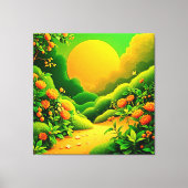 Lush Orange Garden Leinwanddruck (Vorderseite)