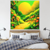 Lush Orange Garden Leinwanddruck (Insitu (Schlafzimmer))