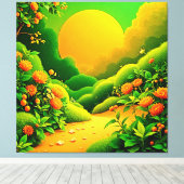 Lush Orange Garden Leinwanddruck (Insitu (Holzboden))