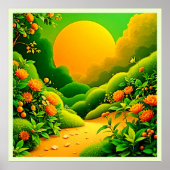 Lush Orange Garden Poster (Vorne)