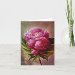 Lush Painterly Pink Peony Mitteilungskarten