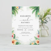 Lush Palm Foliage Arch Wedding Einladung (Stehend Vorderseite)