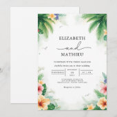 Lush Palm Foliage Arch Wedding Einladung (Vorne/Hinten)